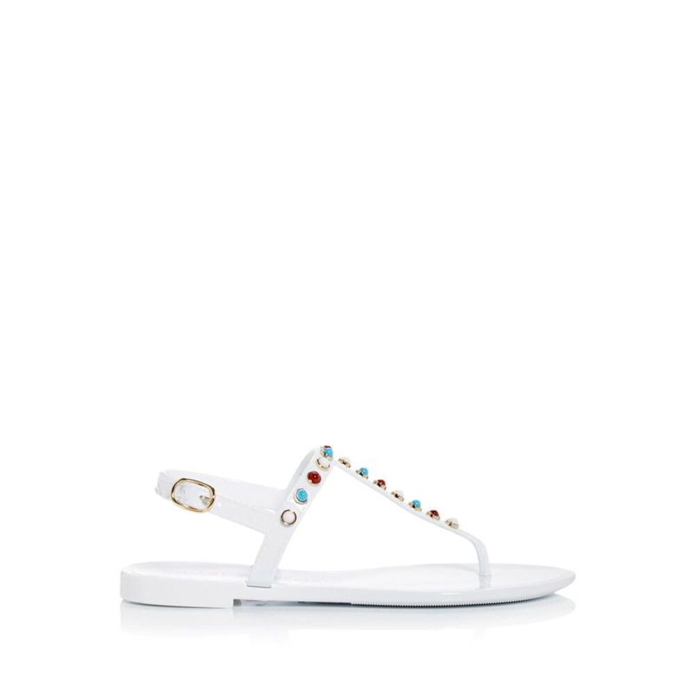 STUART WEITZMAN Womens White Slingback Sawyer Toe Block Heel Thong Sandals 11 M